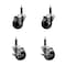 Service Caster 3'' SS Soft Rubber Wheel Swivel 3/4'' Expanding Stem Caster Set 2 Brakes, 4PK SCC-SSEX20S314-SRS-2-TLB-2-34 - alternate 1